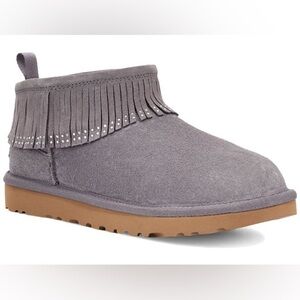 NWT UGG Classic Ultra Mini Fringe Bling Boots Shade